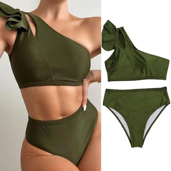 one-piece suits women one shoulder high waist two-piece ruffle bandeau bra briefs swimsuit bikini bathing suit swimming summer beachwear
one-piece suits women one shoulder high waist two-piece ruffle bandeau bra briefs swimsuit bikini bathing suit swimming summer beachwear