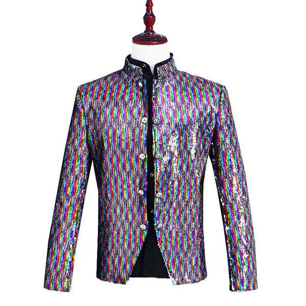 men's suits & blazers men color sequin multi colored blazer jacket nightclub dj costume punk and suit jackets, White;black
men's suits & blazers men color sequin multi colored blazer jacket nightclub dj costume punk and suit jackets, White;black