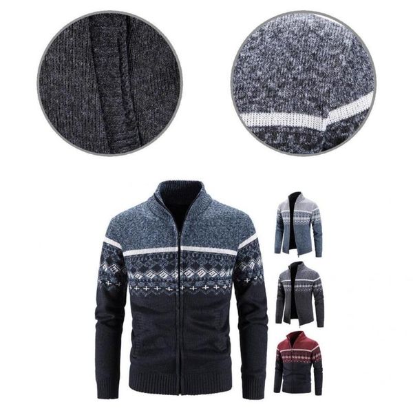 men's sweaters knitted jacket windproof cold resistant warm print patchwork slim fit cardigan sweater coat for home, White;black
men's sweaters knitted jacket windproof cold resistant warm print patchwork slim fit cardigan sweater coat for home, White;black