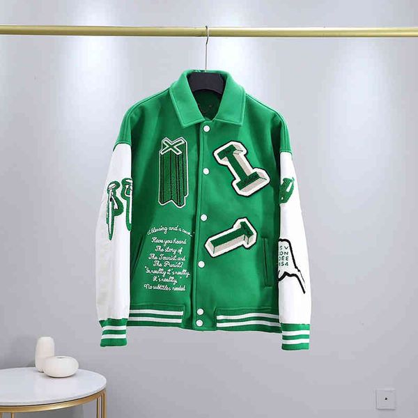 men's brand l vintage bomber coats 1:1 lter embroidery autumn men baseball s hip hop loose varsity ets, Black
men's brand l vintage bomber coats 1:1 lter embroidery autumn men baseball s hip hop loose varsity ets, Black