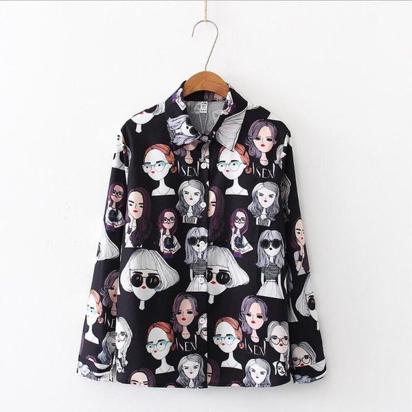 women's blouses & shirts blouse women girls print long sleeve vintage korean fashion clothing casual shirt loose turn down-collar chiff, White
women's blouses & shirts blouse women girls print long sleeve vintage korean fashion clothing casual shirt loose turn down-collar chiff, White