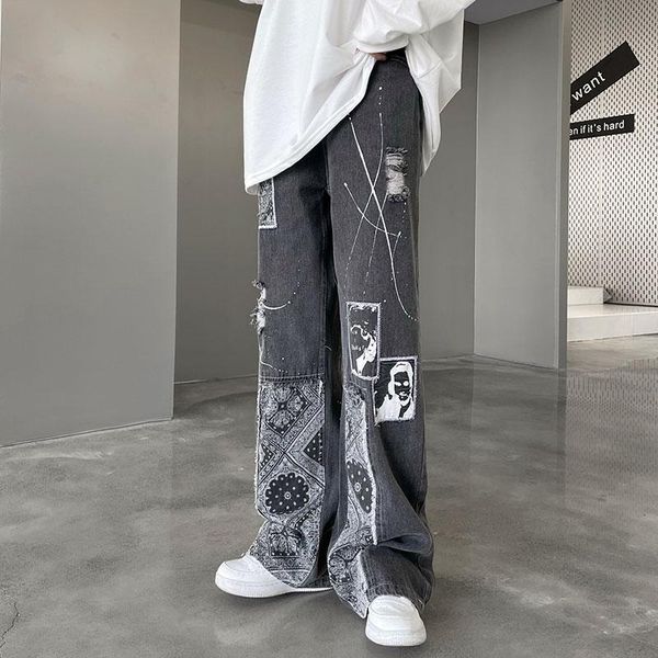 women's jeans street hip-hop female plus size retro high waist wide-leg pants bf loose wild straight-leg trousers for women, Blue
women's jeans street hip-hop female plus size retro high waist wide-leg pants bf loose wild straight-leg trousers for women, Blue