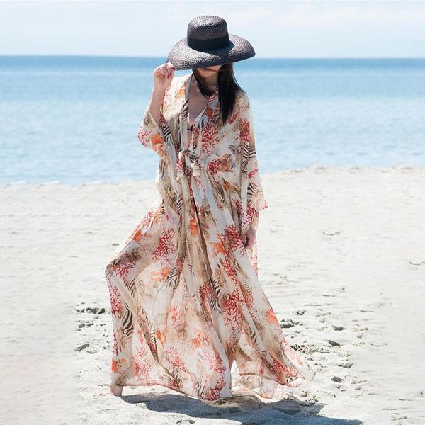 women's swimwear beach cover up tunics for print chiffon long dress bikini robe de plage sarong wrap swimsuit coverup, White;black
women's swimwear beach cover up tunics for print chiffon long dress bikini robe de plage sarong wrap swimsuit coverup, White;black