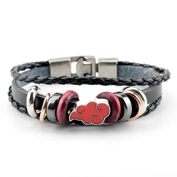 link, chain fashion anime akatsuki organization logo red cloud multilayer leather bracelets jewelry gift for women men friends, Black
link, chain fashion anime akatsuki organization logo red cloud multilayer leather bracelets jewelry gift for women men friends, Black