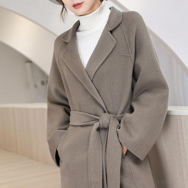 women's wool & blends double-sided cashmere coat female in long the autumn of 2021 high-end ms loose lace-up with thick fur, Black
women's wool & blends double-sided cashmere coat female in long the autumn of 2021 high-end ms loose lace-up with thick fur, Black