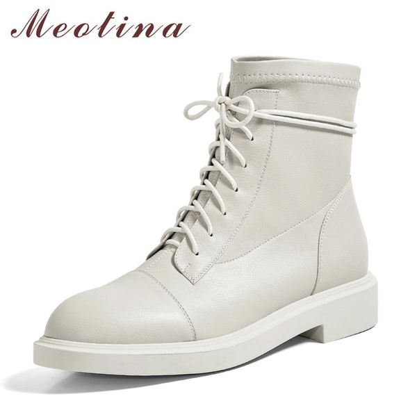 meotina genuine leather platform flats ankle boots motorcycle boots women shoes round toe lace up short boots autumn winter 40 210520, Black
meotina genuine leather platform flats ankle boots motorcycle boots women shoes round toe lace up short boots autumn winter 40 210520, Black