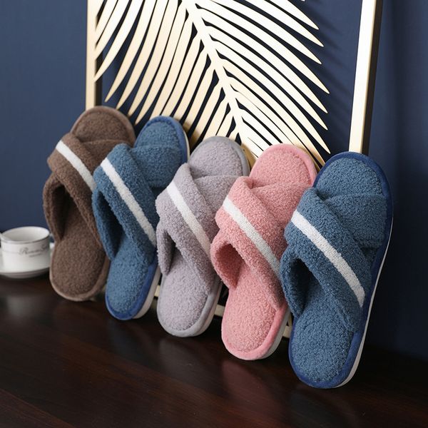 ladies cotton slippers cross couple plush winter home indoor soft sole non-slip warm home wool slippers, Black
ladies cotton slippers cross couple plush winter home indoor soft sole non-slip warm home wool slippers, Black