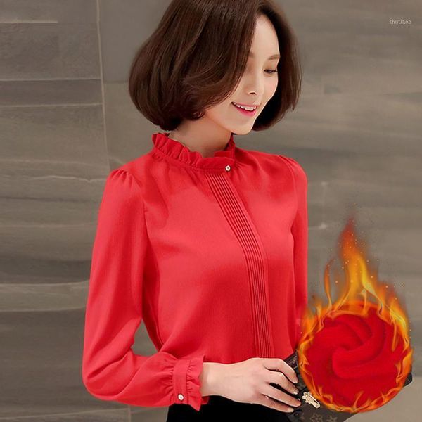 women's blouses & shirts white shirt winter 2021 fashion elegant office ladies chiffon blouse ruffled neckline plus velvet thicken fem
women's blouses & shirts white shirt winter 2021 fashion elegant office ladies chiffon blouse ruffled neckline plus velvet thicken fem