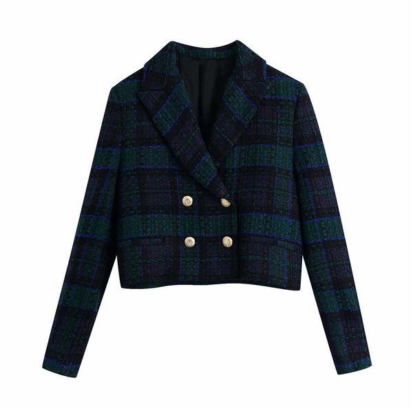 evfer stylish lady plaid green za tweed short jackets outwear women fashion double breasted long sleeve thick spring jacket chic 210421, Black;brown
evfer stylish lady plaid green za tweed short jackets outwear women fashion double breasted long sleeve thick spring jacket chic 210421, Black;brown