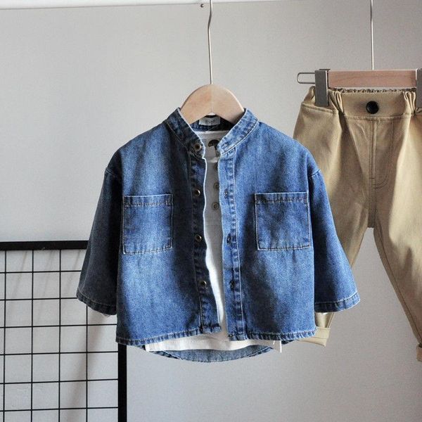 boys denim shirt autumn 2021 children's single jacket 2-7 years old male treasure casual handsome cardigan trend jackets, Blue;gray
boys denim shirt autumn 2021 children's single jacket 2-7 years old male treasure casual handsome cardigan trend jackets, Blue;gray