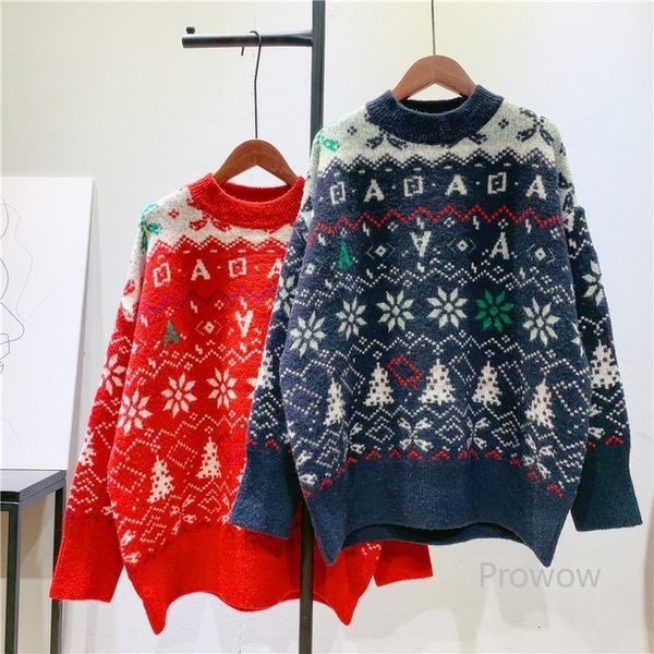 knits oversized long jacquard soft year red women autumn winter pullover round neck sweater fashion, White
knits oversized long jacquard soft year red women autumn winter pullover round neck sweater fashion, White
