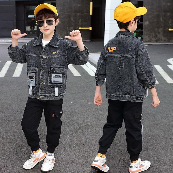 jackets solid spring and autumn boys denim coats 3-13 years old children's clothes long sleeve turn-down collar kids casual, Blue;gray
jackets solid spring and autumn boys denim coats 3-13 years old children's clothes long sleeve turn-down collar kids casual, Blue;gray