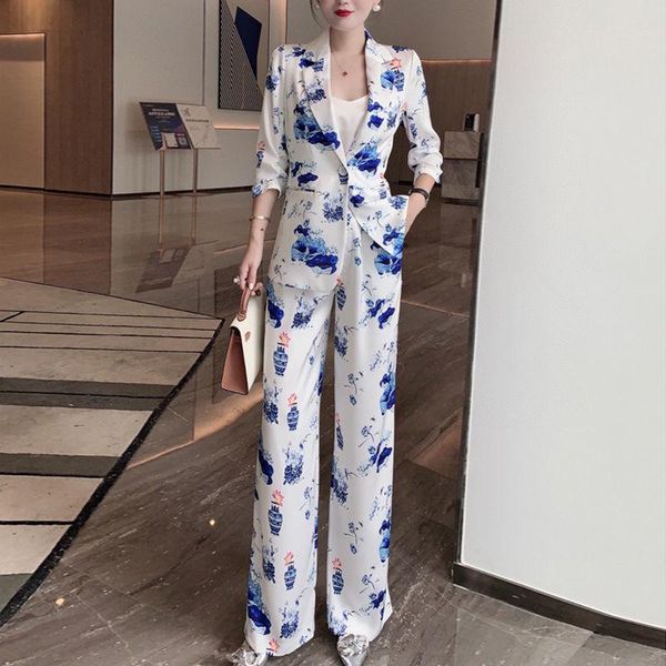 women's two piece pants women 2021 spring autumn fashion print 2 set suit blazer and trousers elegant lady outfit suits y301, White
women's two piece pants women 2021 spring autumn fashion print 2 set suit blazer and trousers elegant lady outfit suits y301, White