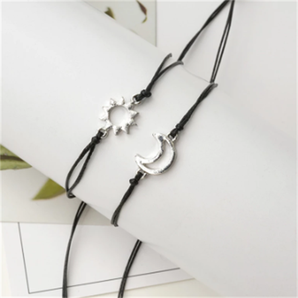 charm bracelets 2pcs set for women handmade braided black thread rope bohemian sun & moon couples wholesale, Golden;silver
charm bracelets 2pcs set for women handmade braided black thread rope bohemian sun & moon couples wholesale, Golden;silver