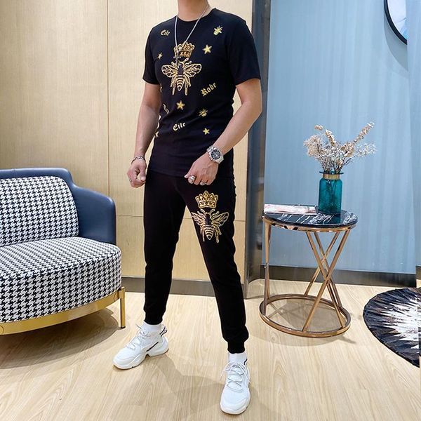 men's tracksuits summer slim fit sports leisure suit tide hip-hop sequined embroidered t-shirt+casual pants two-piece set 2021 -4xl, Gray
men's tracksuits summer slim fit sports leisure suit tide hip-hop sequined embroidered t-shirt+casual pants two-piece set 2021 -4xl, Gray