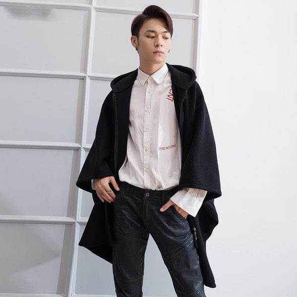 men's wool & blends m-4xl youth autumn and winter tide coat loose personality cloak cape long woolen thick mens, Black
men's wool & blends m-4xl youth autumn and winter tide coat loose personality cloak cape long woolen thick mens, Black
