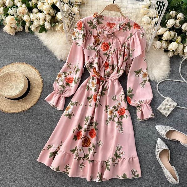 vintage floral print stand collar chiffon dress spring summer midi long party women elastic waist vestido elegant casual dresses, Black;gray
vintage floral print stand collar chiffon dress spring summer midi long party women elastic waist vestido elegant casual dresses, Black;gray