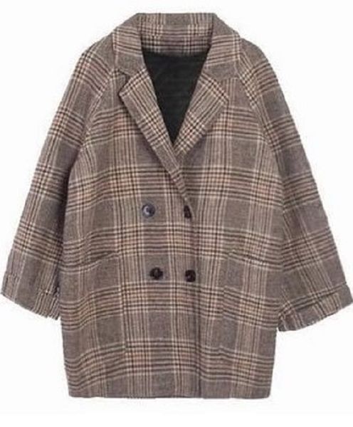 loose plaid wool coat for women fashion lapel slim women's jackets korean autumn woman clothing, Black
loose plaid wool coat for women fashion lapel slim women's jackets korean autumn woman clothing, Black