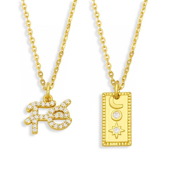 pendant necklaces flola cz pave rhinestone fe necklace for women brass square moon and star gold plated jewelry gifts nkev53, Silver
pendant necklaces flola cz pave rhinestone fe necklace for women brass square moon and star gold plated jewelry gifts nkev53, Silver