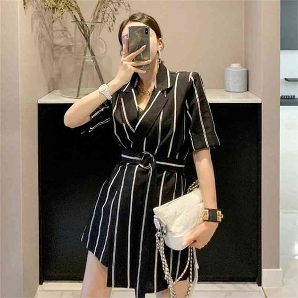 elegant striped jumpsuit women romper lace up office ladies overalls notched collar sleeve shorts 210603, Black;white
elegant striped jumpsuit women romper lace up office ladies overalls notched collar sleeve shorts 210603, Black;white