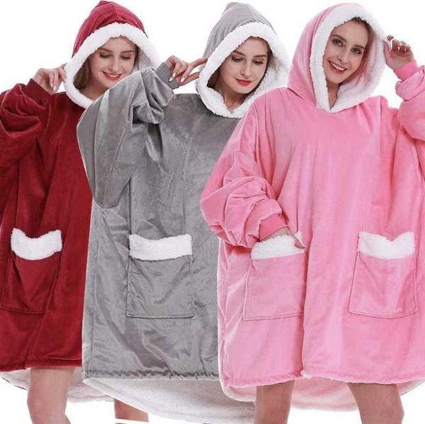 women's sleepwear winter est women lazy loose casual home clothes long sleeve fleece oversize hoodies sweatshirt for lady robe coat sle, Black;red
women's sleepwear winter est women lazy loose casual home clothes long sleeve fleece oversize hoodies sweatshirt for lady robe coat sle, Black;red