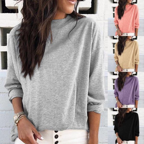 women's causal long sleeve o-neck pullover sweatshirts solid color cotton drop usa size leisure jobs fashion retro blouses & shirts, White
women's causal long sleeve o-neck pullover sweatshirts solid color cotton drop usa size leisure jobs fashion retro blouses & shirts, White