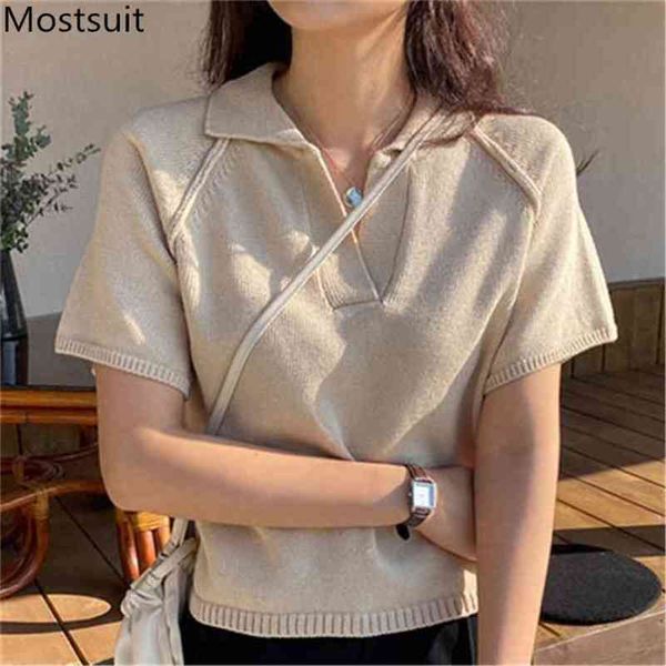 autumn korean knitted t-shirts women short sleeve turn-down collar tees pullovers fashoin solid casual female t shirts 210513, White
autumn korean knitted t-shirts women short sleeve turn-down collar tees pullovers fashoin solid casual female t shirts 210513, White