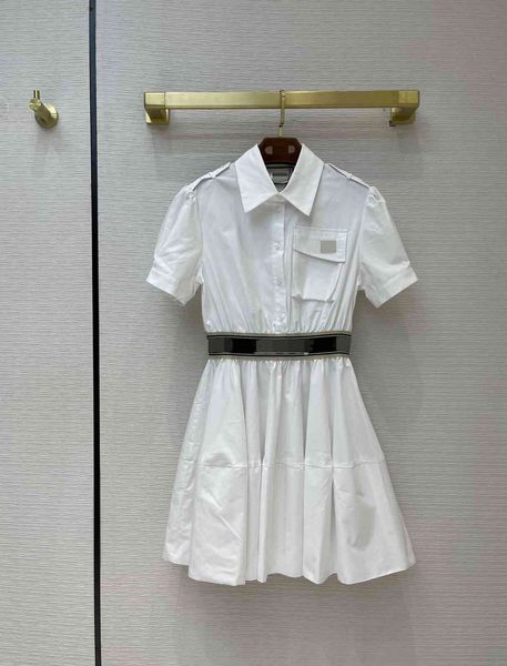 dress 21 contrast thread waist embroidery stitching short sleeve shirt skirt british style cool and fashionable close, White;black
dress 21 contrast thread waist embroidery stitching short sleeve shirt skirt british style cool and fashionable close, White;black