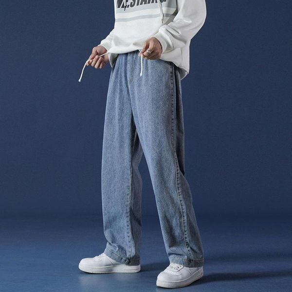 men's jeans men pants hip hop neutral streetwear loose straight jean girl trousers denim for, Blue
men's jeans men pants hip hop neutral streetwear loose straight jean girl trousers denim for, Blue