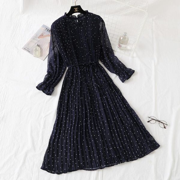 casual dresses spring autumn chiffon dress 2021 vintage polka dot black women korean midi elegant ladies vestidos my2479, Black;gray
casual dresses spring autumn chiffon dress 2021 vintage polka dot black women korean midi elegant ladies vestidos my2479, Black;gray