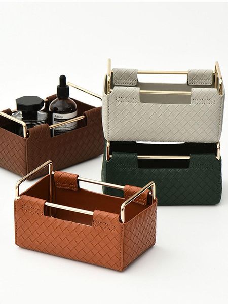 storage boxes & bins nordic bathroom and kitchen organizer pu leather woven cosmetic box makeup brush holder sundries basket
storage boxes & bins nordic bathroom and kitchen organizer pu leather woven cosmetic box makeup brush holder sundries basket