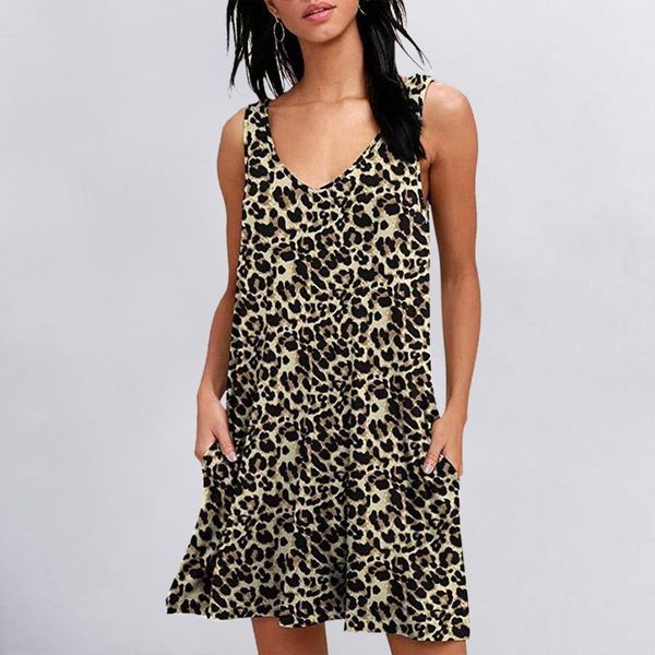 casual dresses #q4 leopard print sleeveless dress women v neck beach for sundress loose tank vestidos, Black;gray
casual dresses #q4 leopard print sleeveless dress women v neck beach for sundress loose tank vestidos, Black;gray