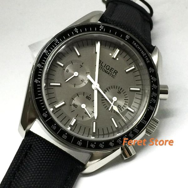 brand mechancial luminous men watch gray date dial leather strap automatic wristwatches, Slivery;brown
brand mechancial luminous men watch gray date dial leather strap automatic wristwatches, Slivery;brown