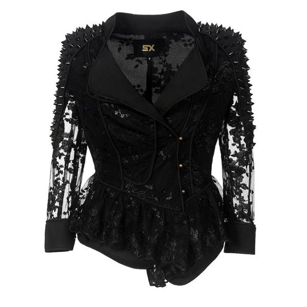 women's jackets high women hollow quality lace chiffon beading rivet outwear casual short biker jacket leisure button stud coat, Black;brown
women's jackets high women hollow quality lace chiffon beading rivet outwear casual short biker jacket leisure button stud coat, Black;brown