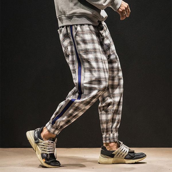 men's pants men plaid joggers sweatpants khaki checked trousers male for grid high waisted streetwear, Black
men's pants men plaid joggers sweatpants khaki checked trousers male for grid high waisted streetwear, Black