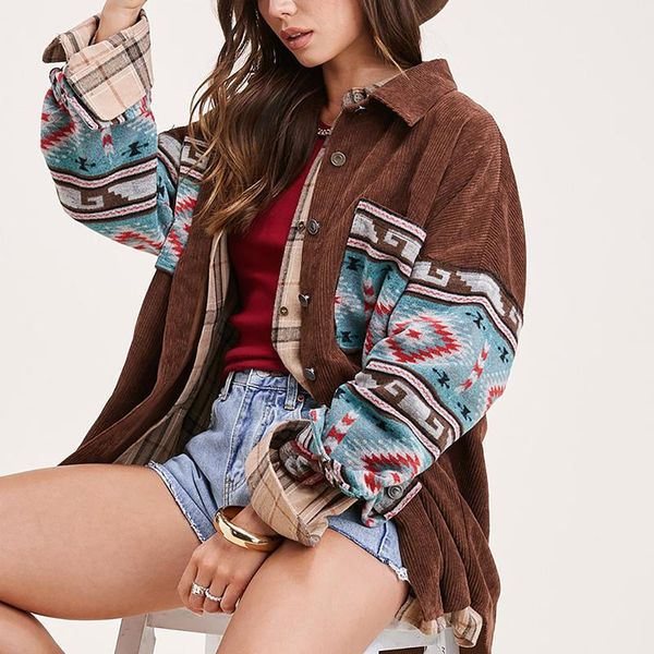 women's jackets jacket coat fashion retro ethnic style geometric print loose autumn winter long sleeve casual female woolen, Black;brown
women's jackets jacket coat fashion retro ethnic style geometric print loose autumn winter long sleeve casual female woolen, Black;brown