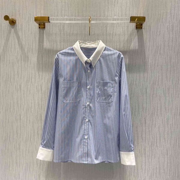 shirt 2021 spring summer luxury collection 100% cotton blue striped street style, White
shirt 2021 spring summer luxury collection 100% cotton blue striped street style, White