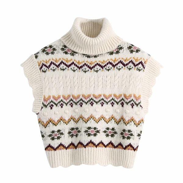 fashion women turtleneck jacquard knitting short sweater female sleeveless pullover casual lady loose sw1151 210430, Black;white
fashion women turtleneck jacquard knitting short sweater female sleeveless pullover casual lady loose sw1151 210430, Black;white