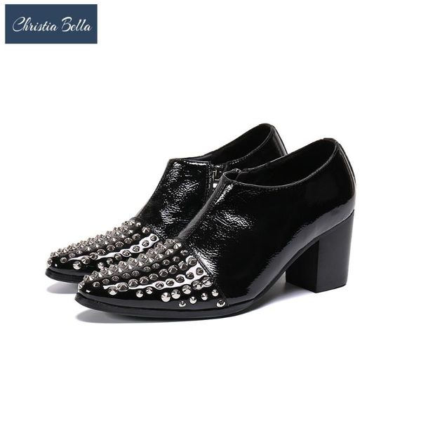 dress shoes christia bella leather oxfords thick heels men nightclub ffashion high zapatos hombre slip on man rivet, Black
dress shoes christia bella leather oxfords thick heels men nightclub ffashion high zapatos hombre slip on man rivet, Black