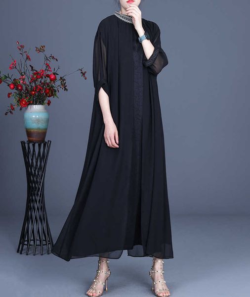 spring national style retro fake two-piece solid silk slim stand ankle-length women dress 210615, Black;gray
spring national style retro fake two-piece solid silk slim stand ankle-length women dress 210615, Black;gray