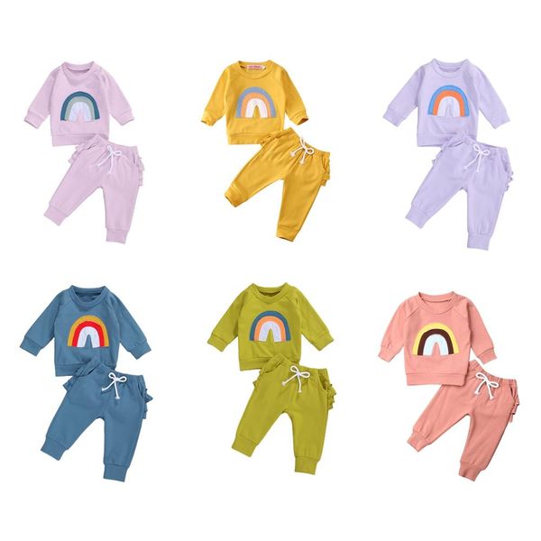2021 infant kids baby boy girl autumn clothing sets rainbow striped long sleeve sweatshirt pants 2pcs tracksuit casual 0-3y, White
2021 infant kids baby boy girl autumn clothing sets rainbow striped long sleeve sweatshirt pants 2pcs tracksuit casual 0-3y, White