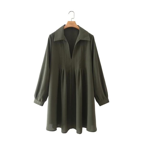 casual dresses women pleated design army green mini dress female long sleeve clothes lady loose vestido d8787, Black;gray
casual dresses women pleated design army green mini dress female long sleeve clothes lady loose vestido d8787, Black;gray