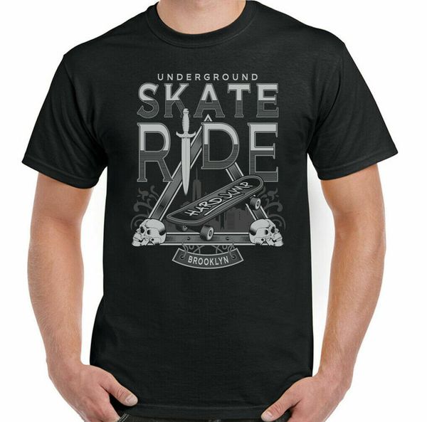 Skateboard T-Shirt Skate Skateboarder Skate Man Fun Top underground, White;black