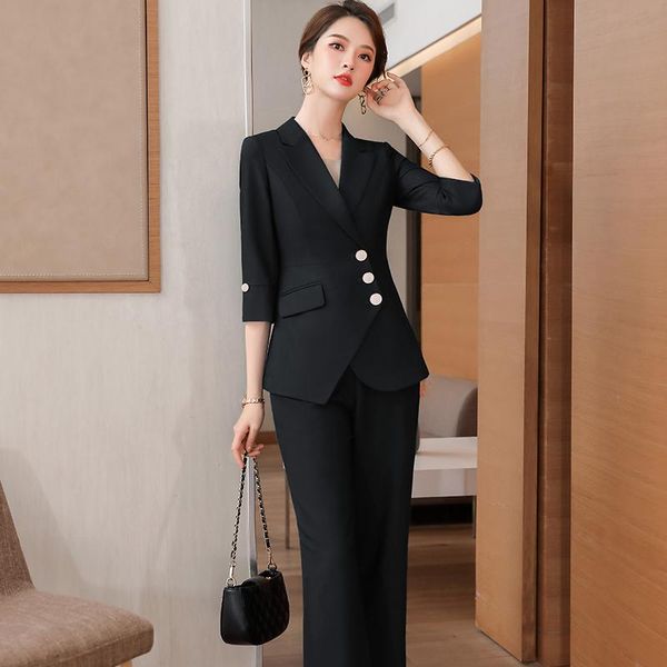 summer formal ladies pant suits for women business suits black blazer and jacket sets half sleeve work uniform styles, White
summer formal ladies pant suits for women business suits black blazer and jacket sets half sleeve work uniform styles, White