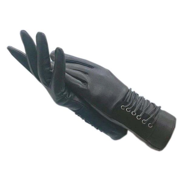 winter ladies wrist fashion sheepskin gloves black leather goatskin wool lining driving women' 2021-0 five fingers, Blue;gray
winter ladies wrist fashion sheepskin gloves black leather goatskin wool lining driving women' 2021-0 five fingers, Blue;gray