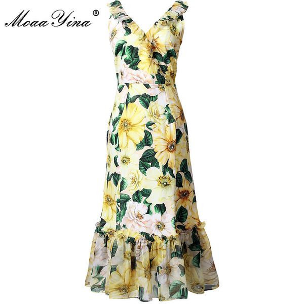 designer summer dress women's fashion sleeveless ruffle camellia print v-neck splicing chiffon midi 210524, Black;gray
designer summer dress women's fashion sleeveless ruffle camellia print v-neck splicing chiffon midi 210524, Black;gray