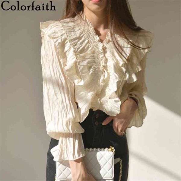 women summer blouse shirts fashionable single breasted casual ruffles pagoda sleeve pleated wild bl9002 210427, White
women summer blouse shirts fashionable single breasted casual ruffles pagoda sleeve pleated wild bl9002 210427, White