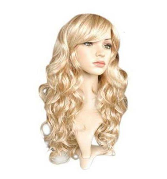 women's big wave gold long curly hair makeup ball wig performance high temperature silk goods, Black
women's big wave gold long curly hair makeup ball wig performance high temperature silk goods, Black