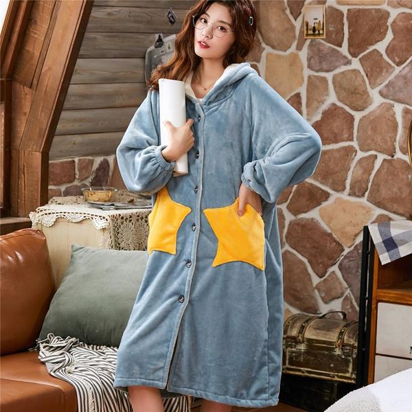 women's sleepwear cute women winter robe korean cartoon stars loose plus size flannel hooded bathrobe female long style warm dressing g, Black;red
women's sleepwear cute women winter robe korean cartoon stars loose plus size flannel hooded bathrobe female long style warm dressing g, Black;red