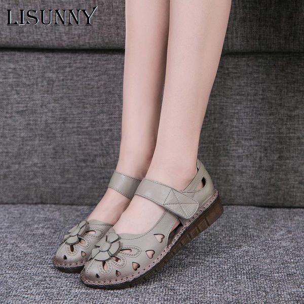 genuine leather sandals women summer shoes flowers flat low heel comfortable hollow cover toe woman, Black
genuine leather sandals women summer shoes flowers flat low heel comfortable hollow cover toe woman, Black